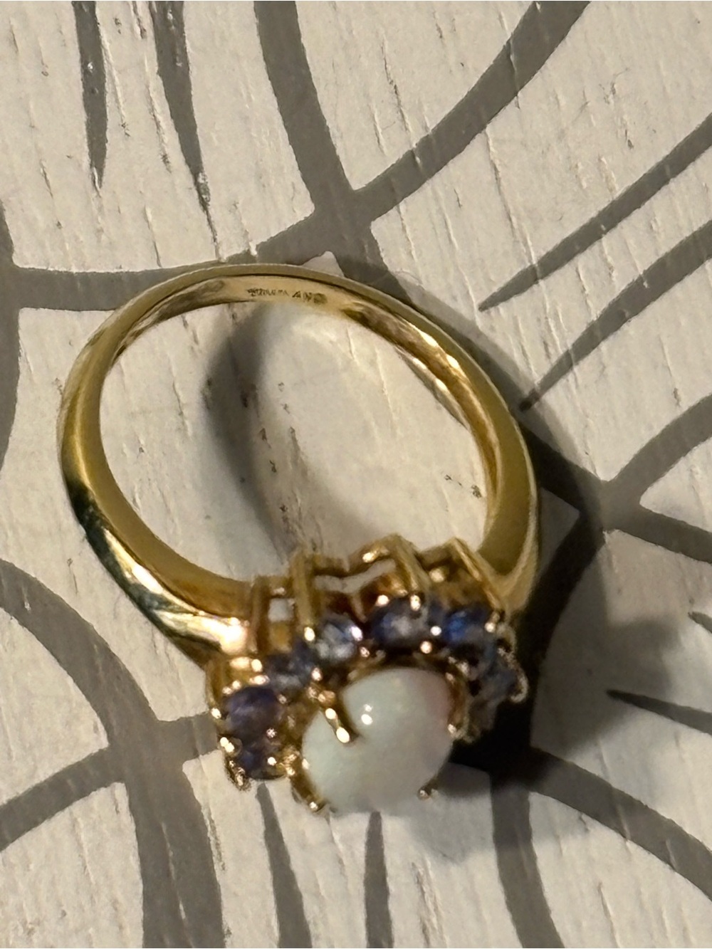 Opal and Tanzanite 14KT Gold Ring - Picture 11 of 11